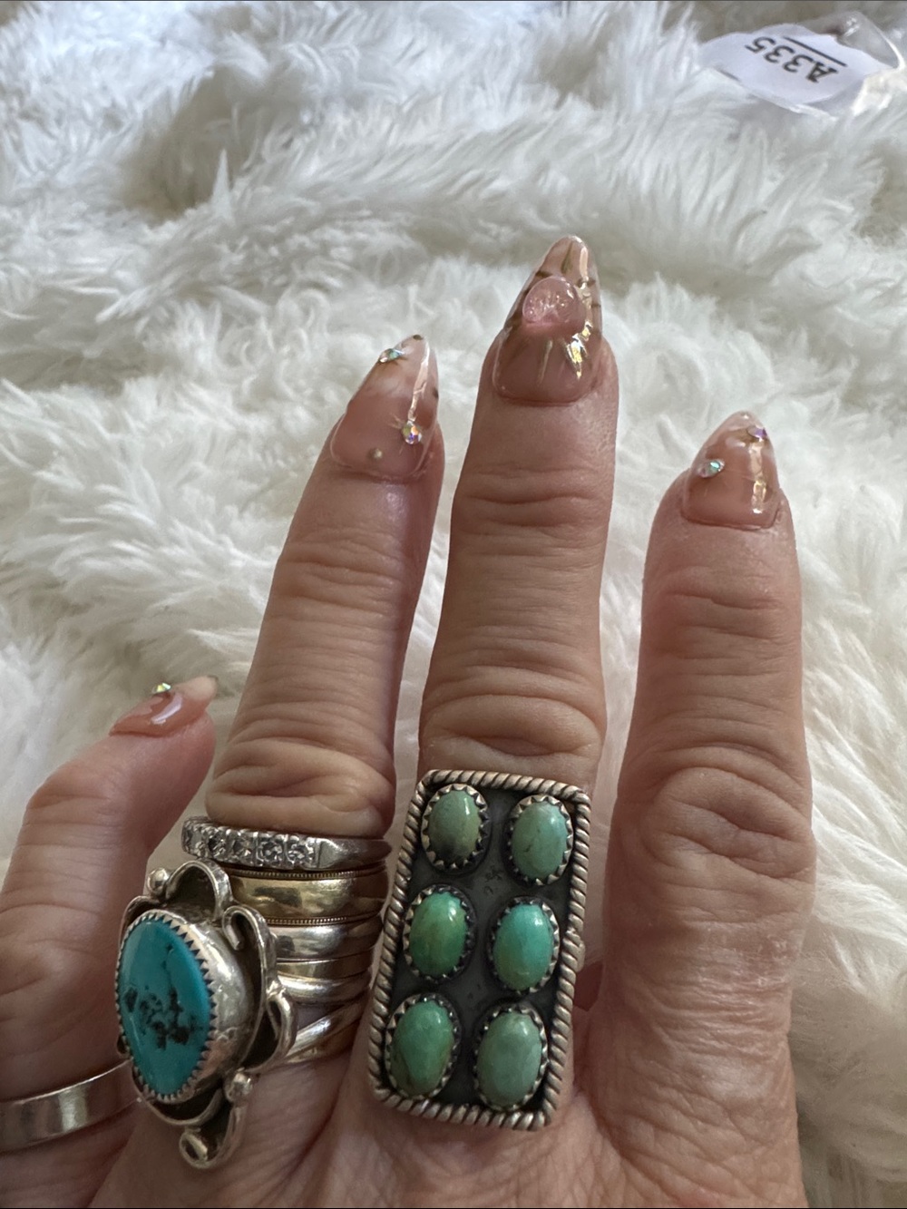 Handmade 925 Silver Mojave Turquoise Statement Rings - Green Turquoise